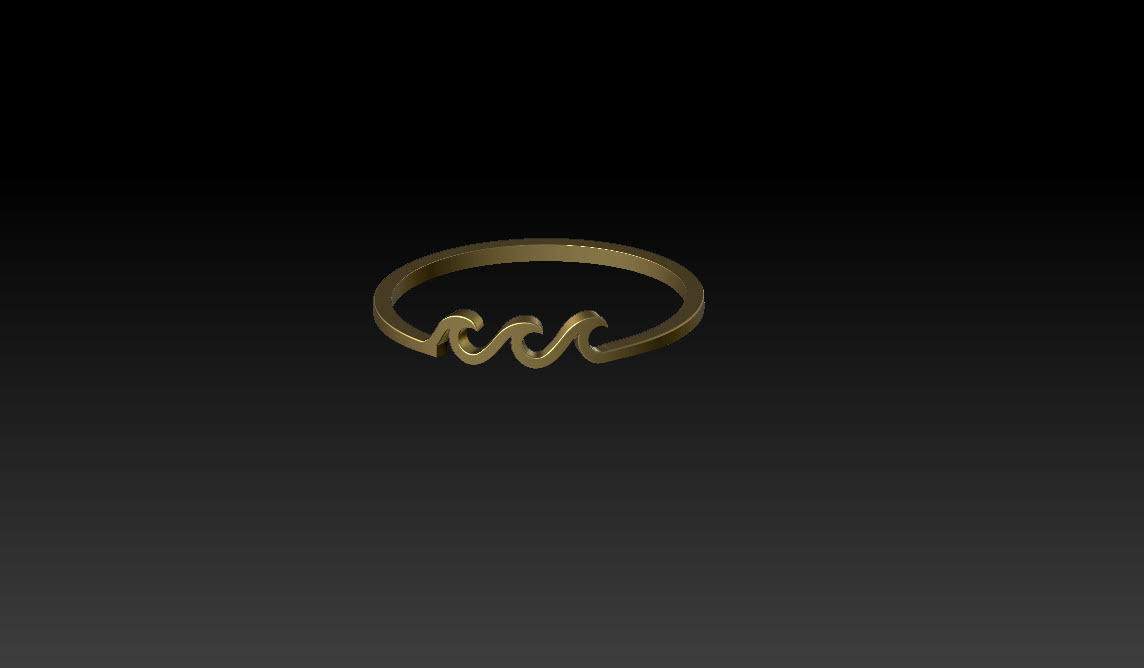 ocean wave ring 3D print model_6