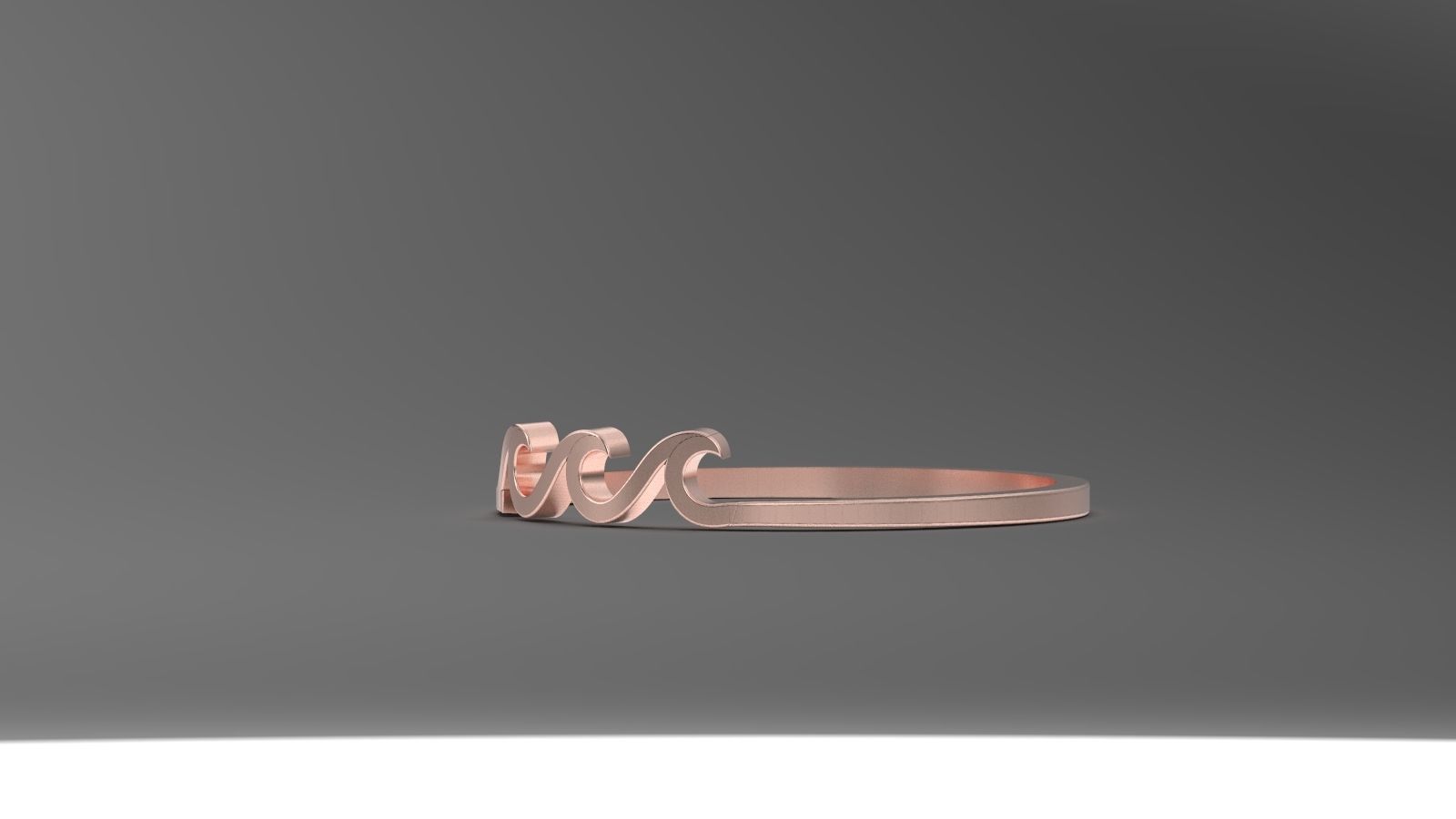 ocean wave ring 3D print model_1