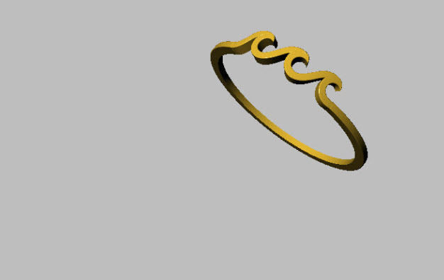 ocean wave ring 3D print model_3