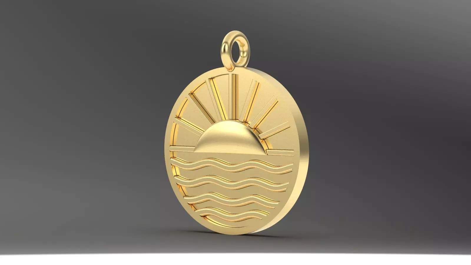 Ocean sun morning pendant 3D print model