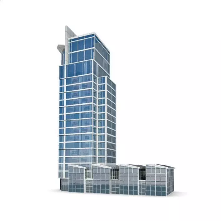 High Glass Skyscraper 3D model_0