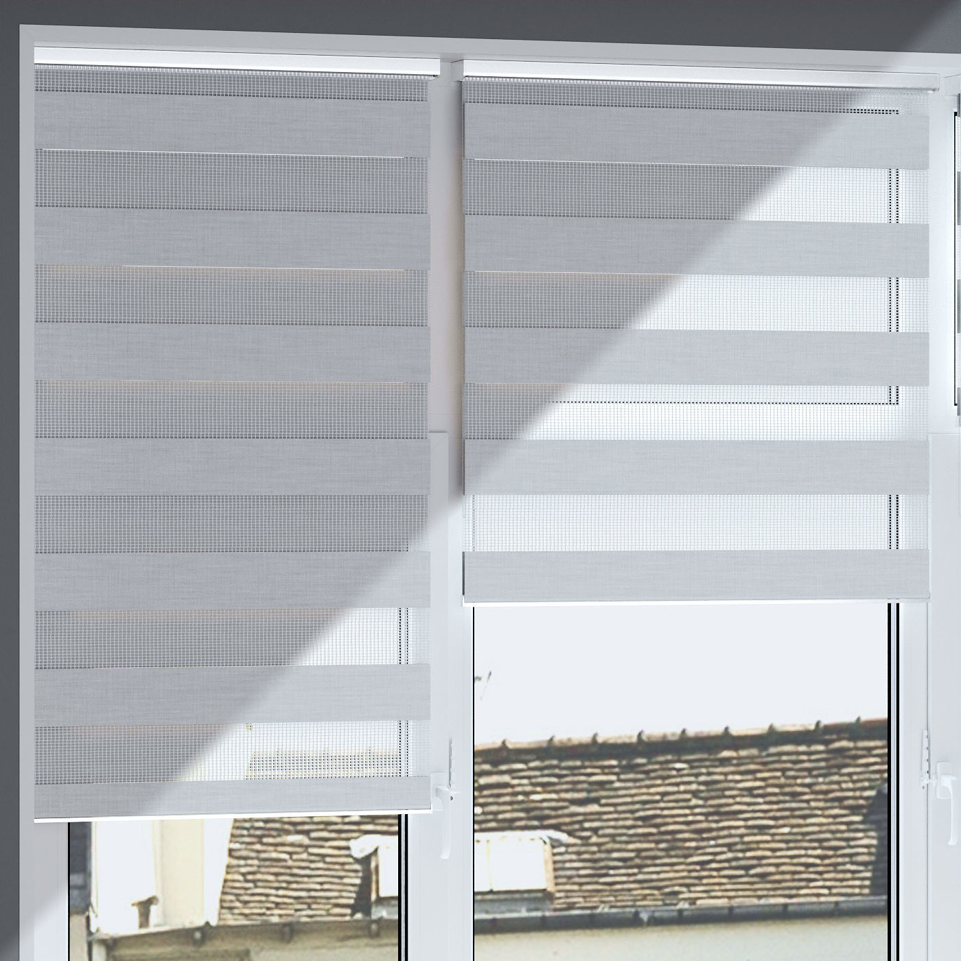 Roller blinds  day and night  3 colors 3D model_5