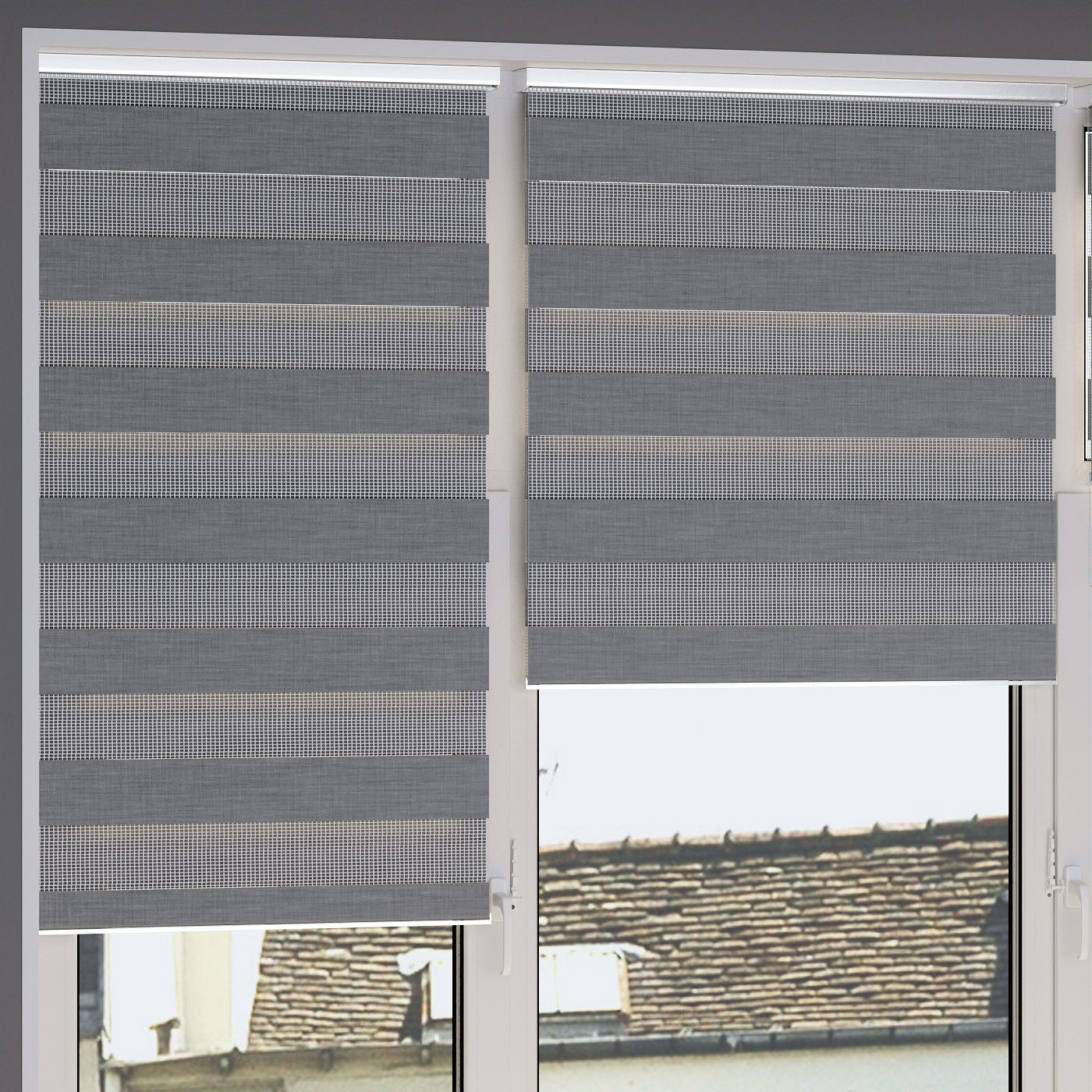 Roller blinds  day and night  3 colors 3D model_4