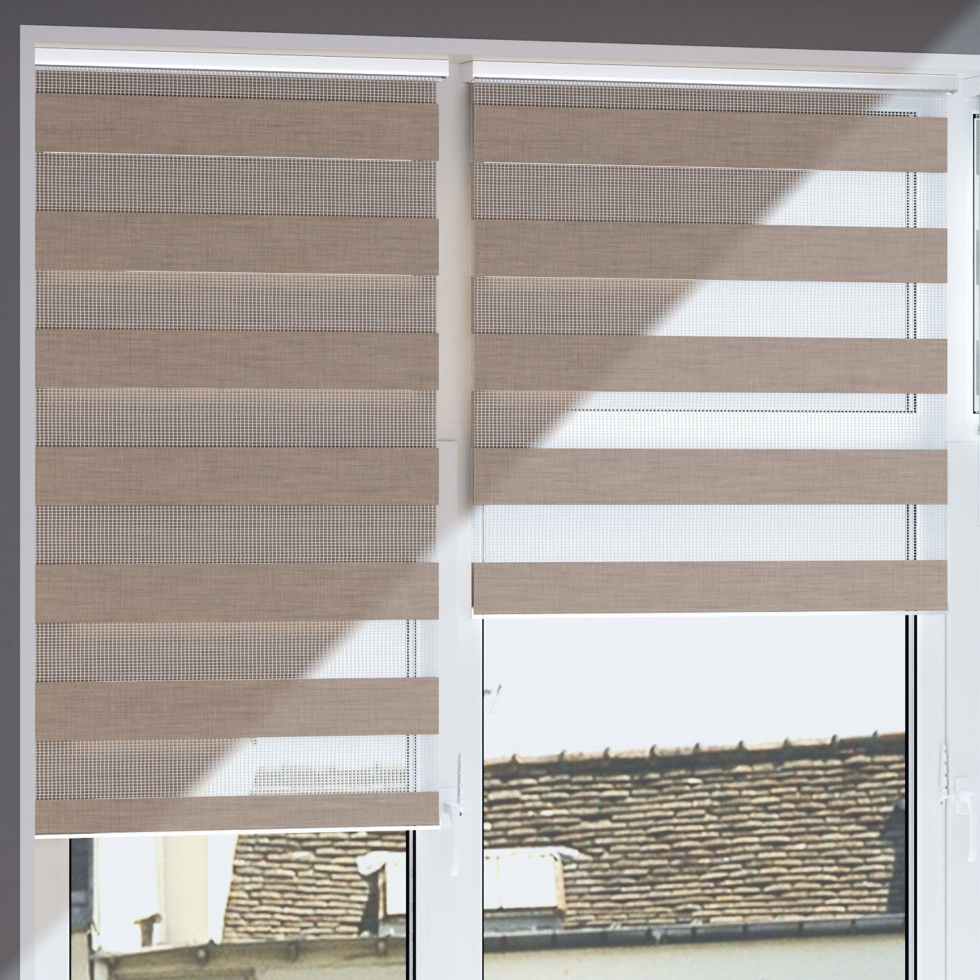 Roller blinds  day and night  3 colors 3D model_1