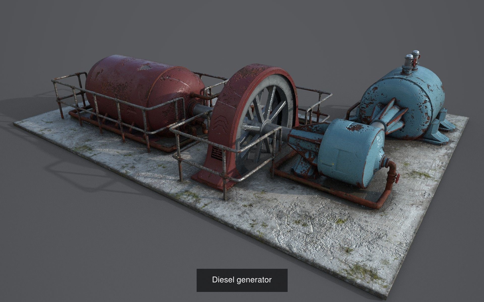 Diesel generator Texture Pack 3D Model Collection_3