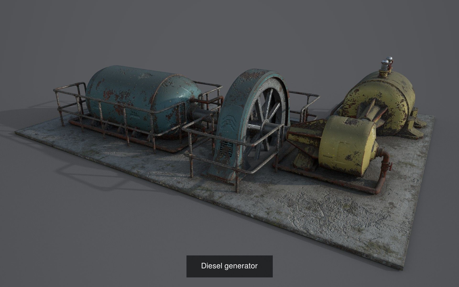Diesel generator Texture Pack 3D Model Collection_4