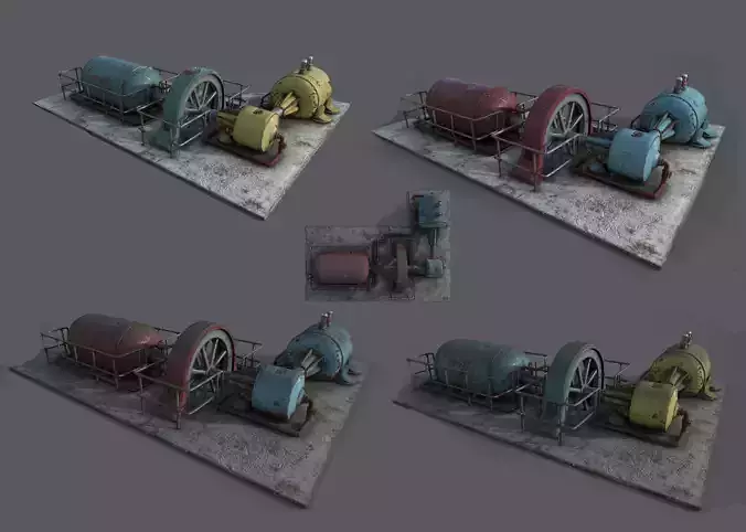 Diesel generator Texture Pack 3D Model Collection
