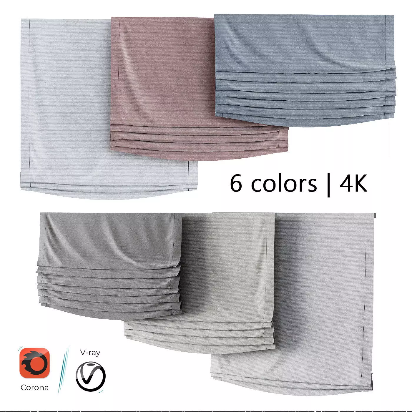 Roman curtains set 01 3D model_0