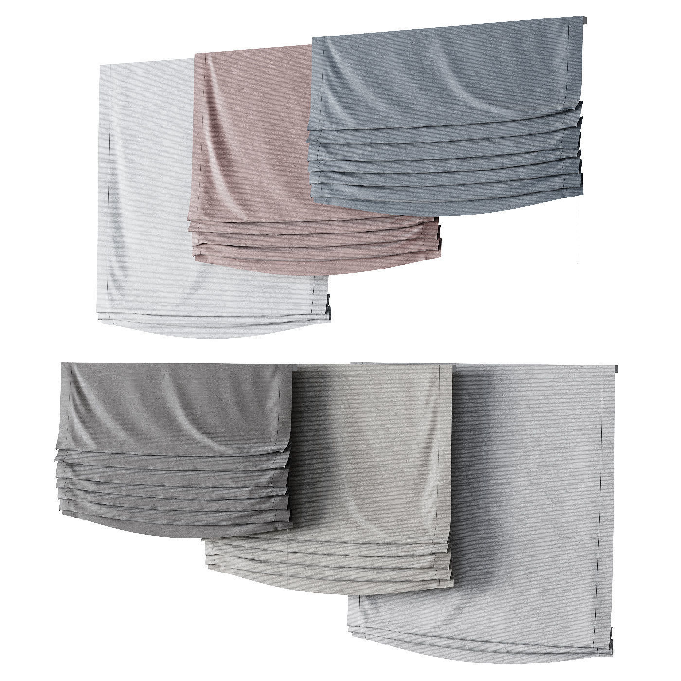 Roman curtains set 01 3D model_6