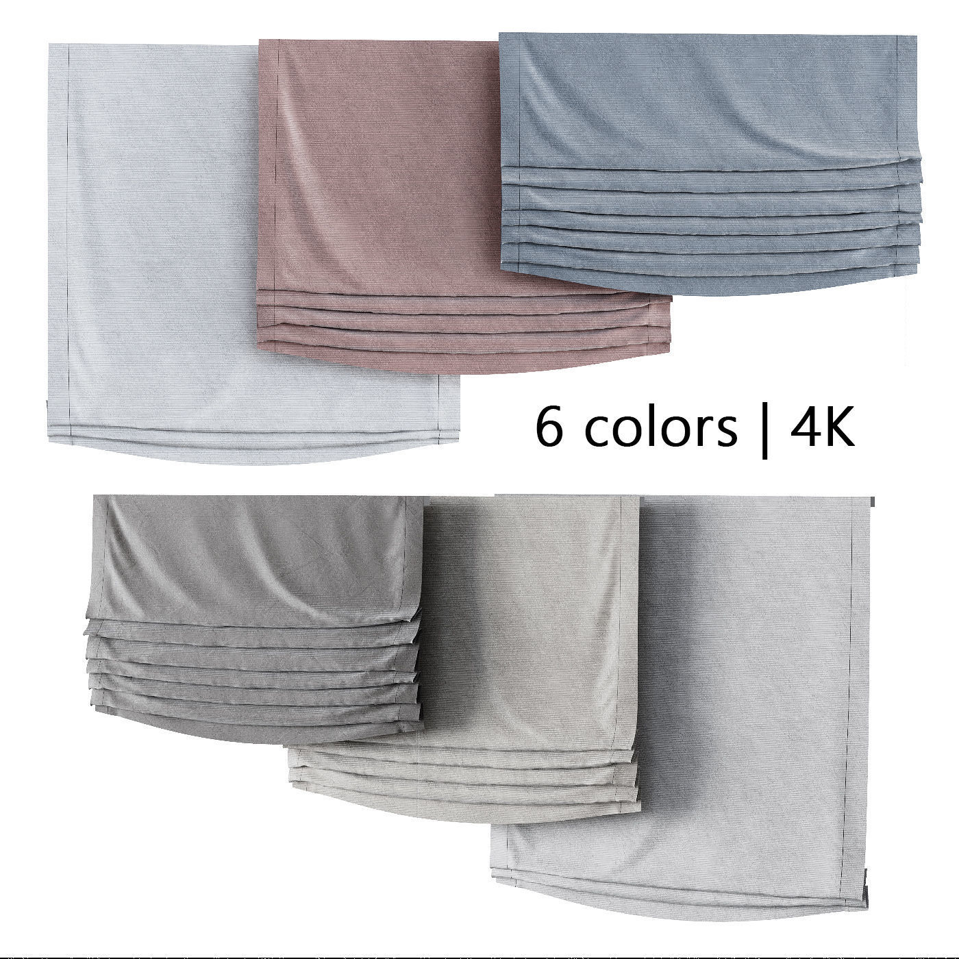 Roman curtains set 01 3D model_4