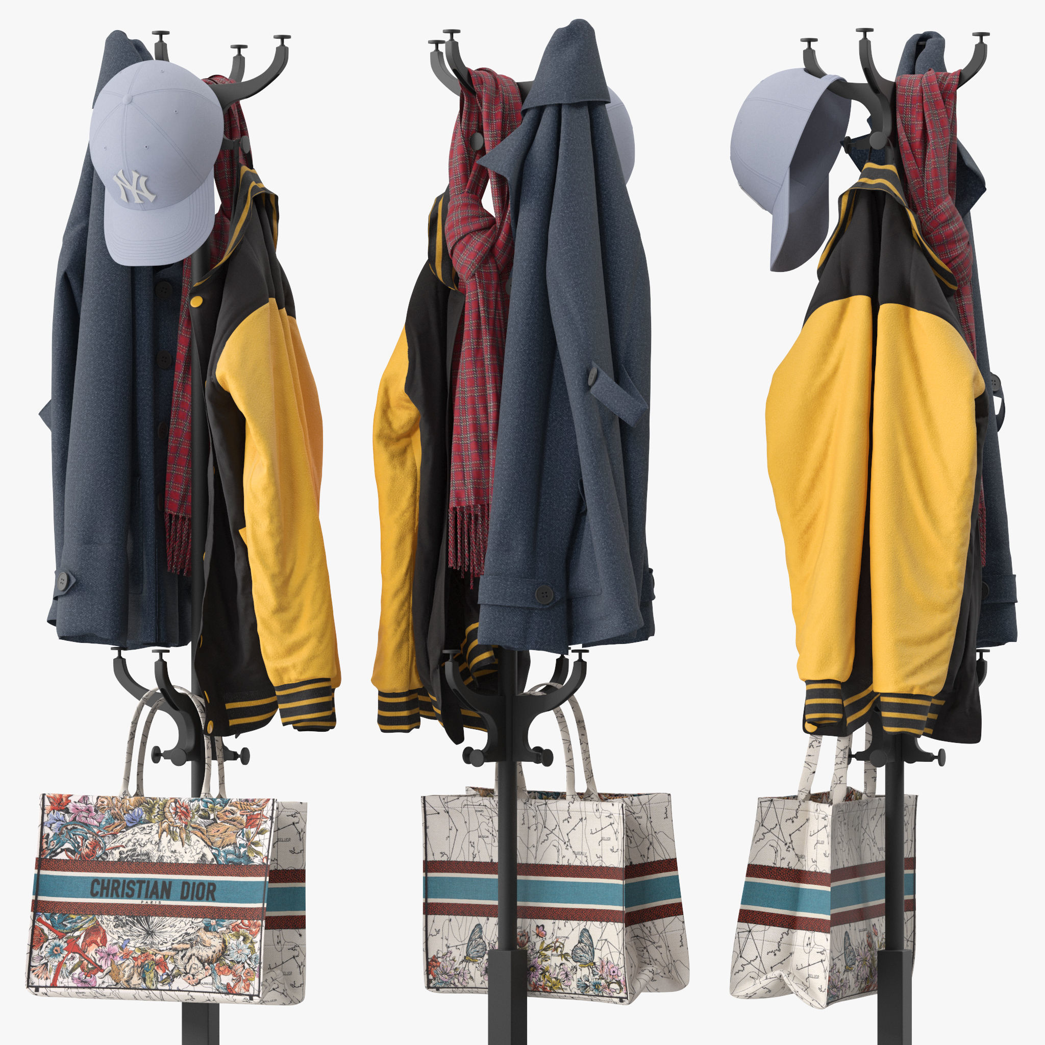 HEMNES Hat and coat stand 3D model_2