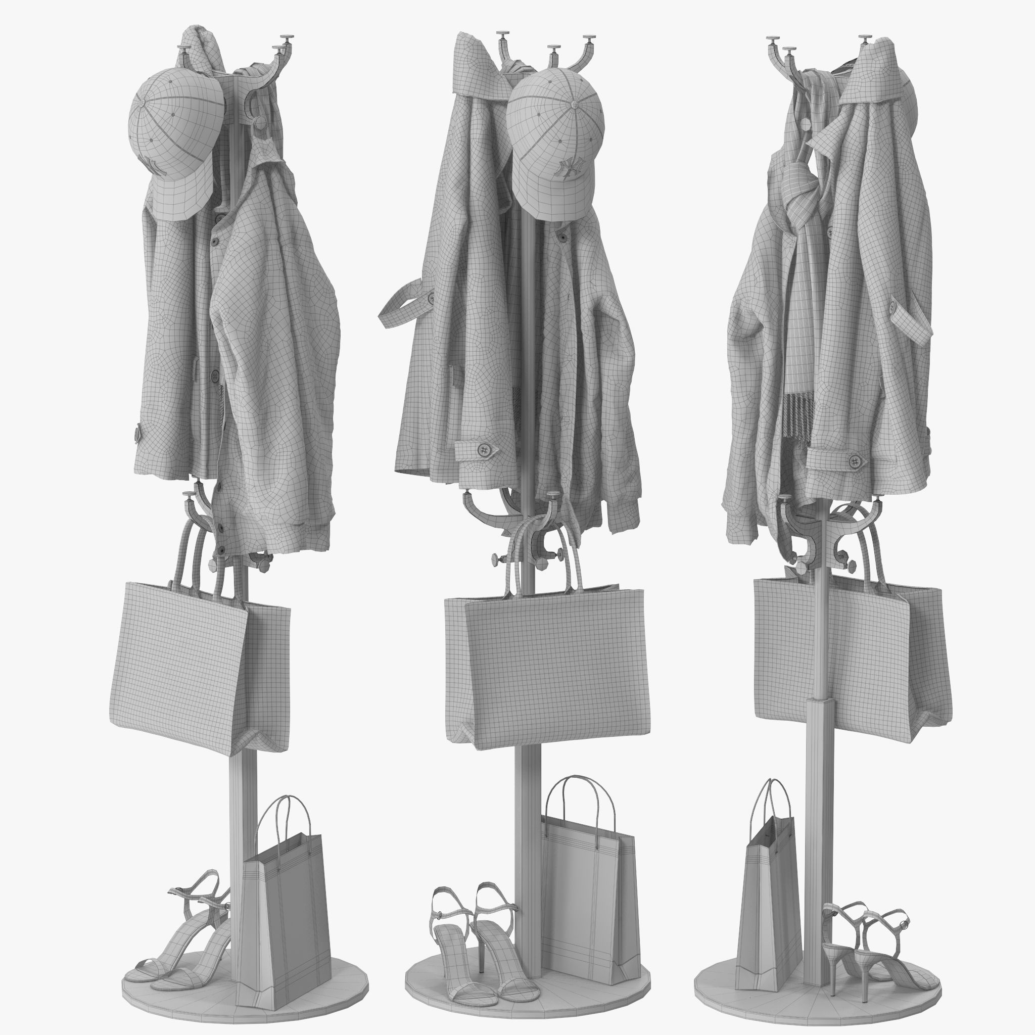 HEMNES Hat and coat stand 3D model_13