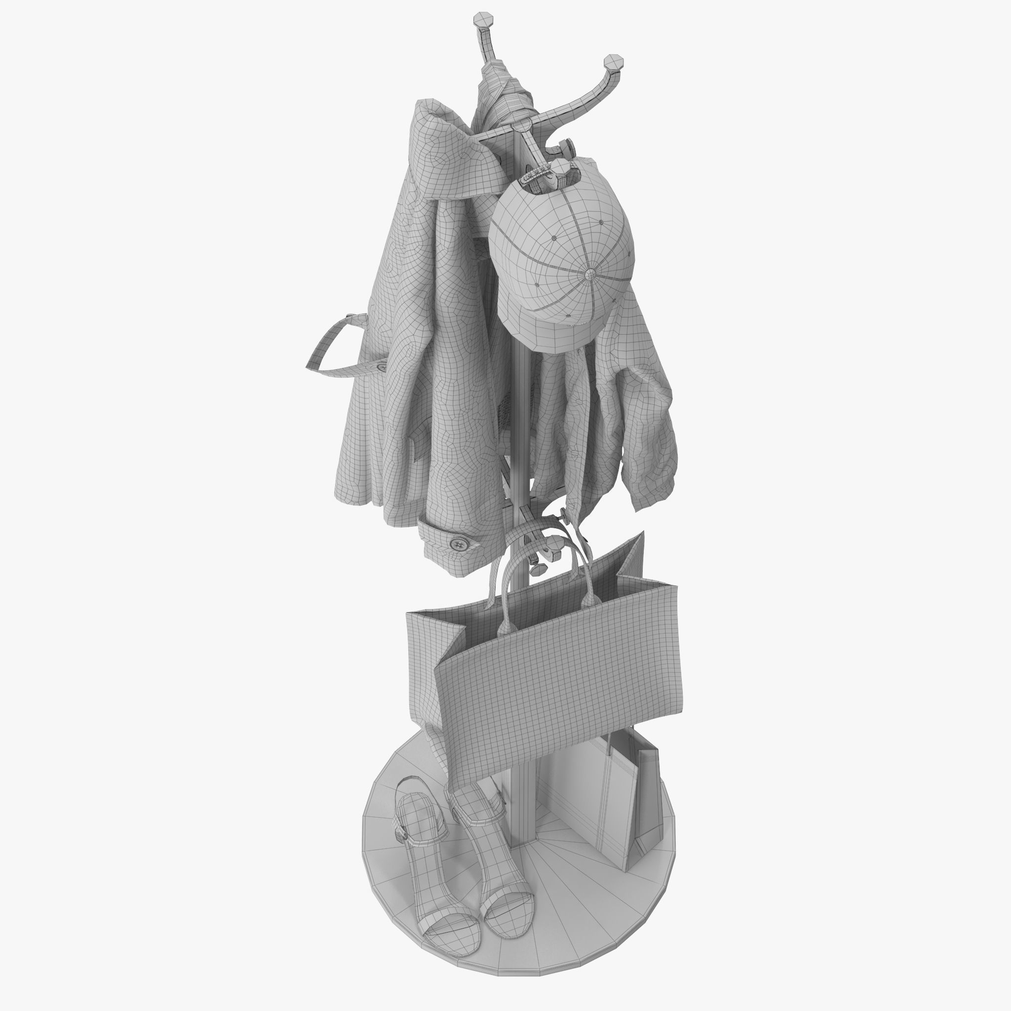 HEMNES Hat and coat stand 3D model_14