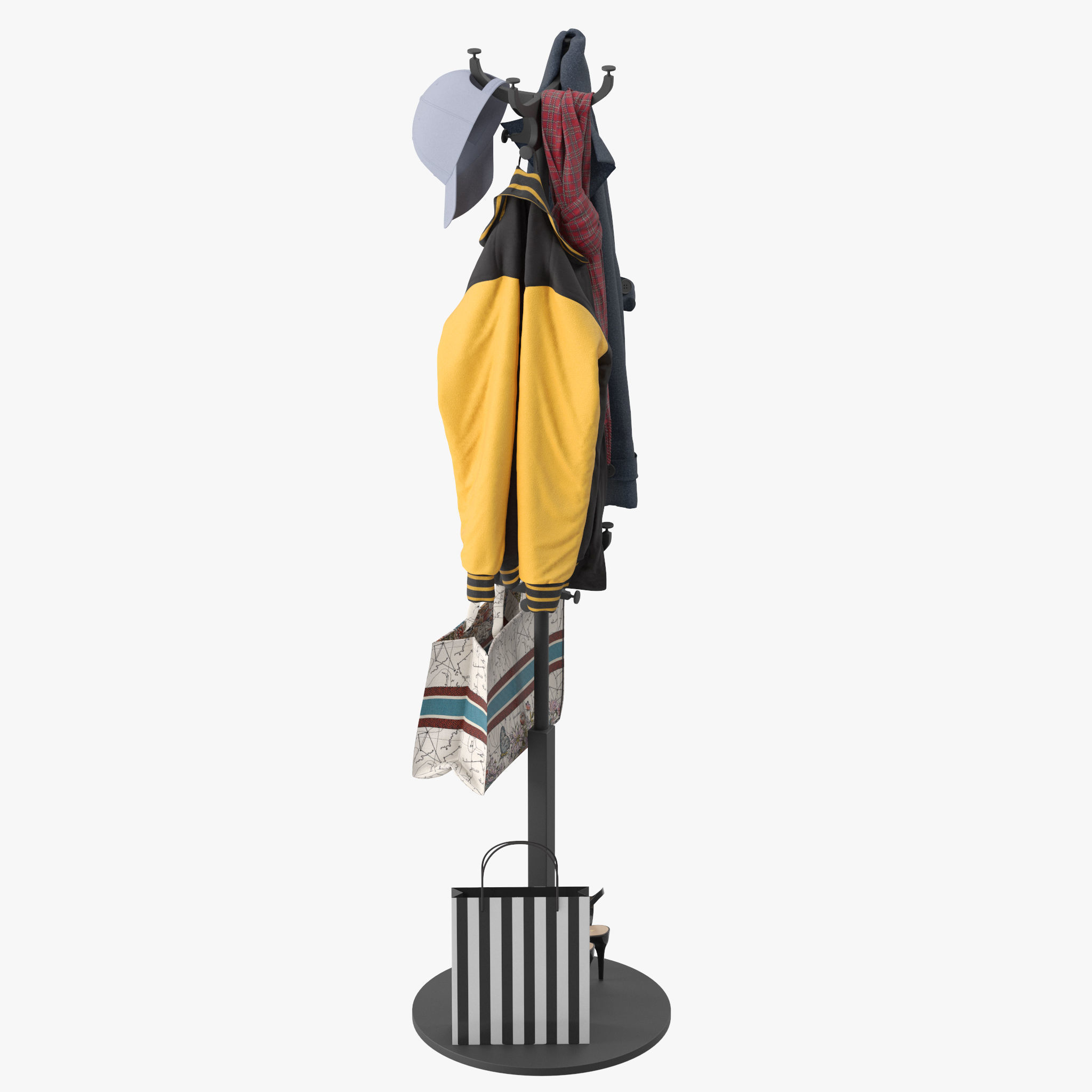 HEMNES Hat and coat stand 3D model_9