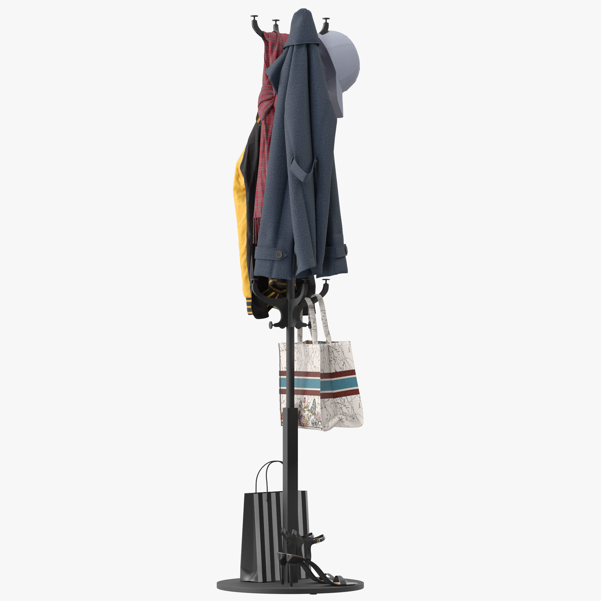 HEMNES Hat and coat stand 3D model_6