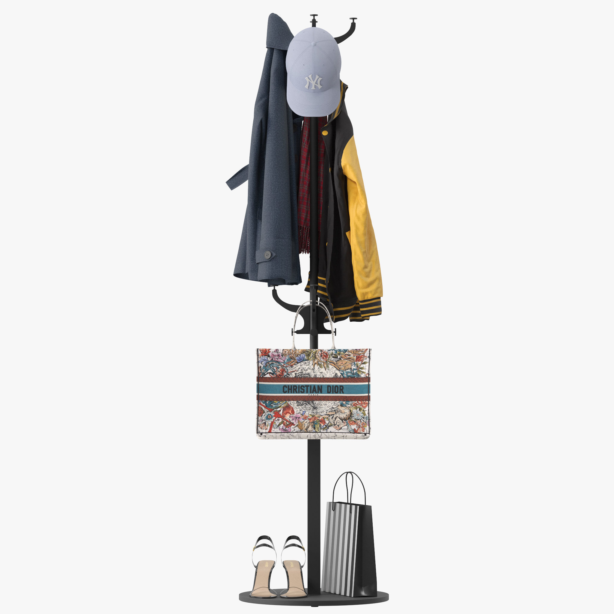 HEMNES Hat and coat stand 3D model_7