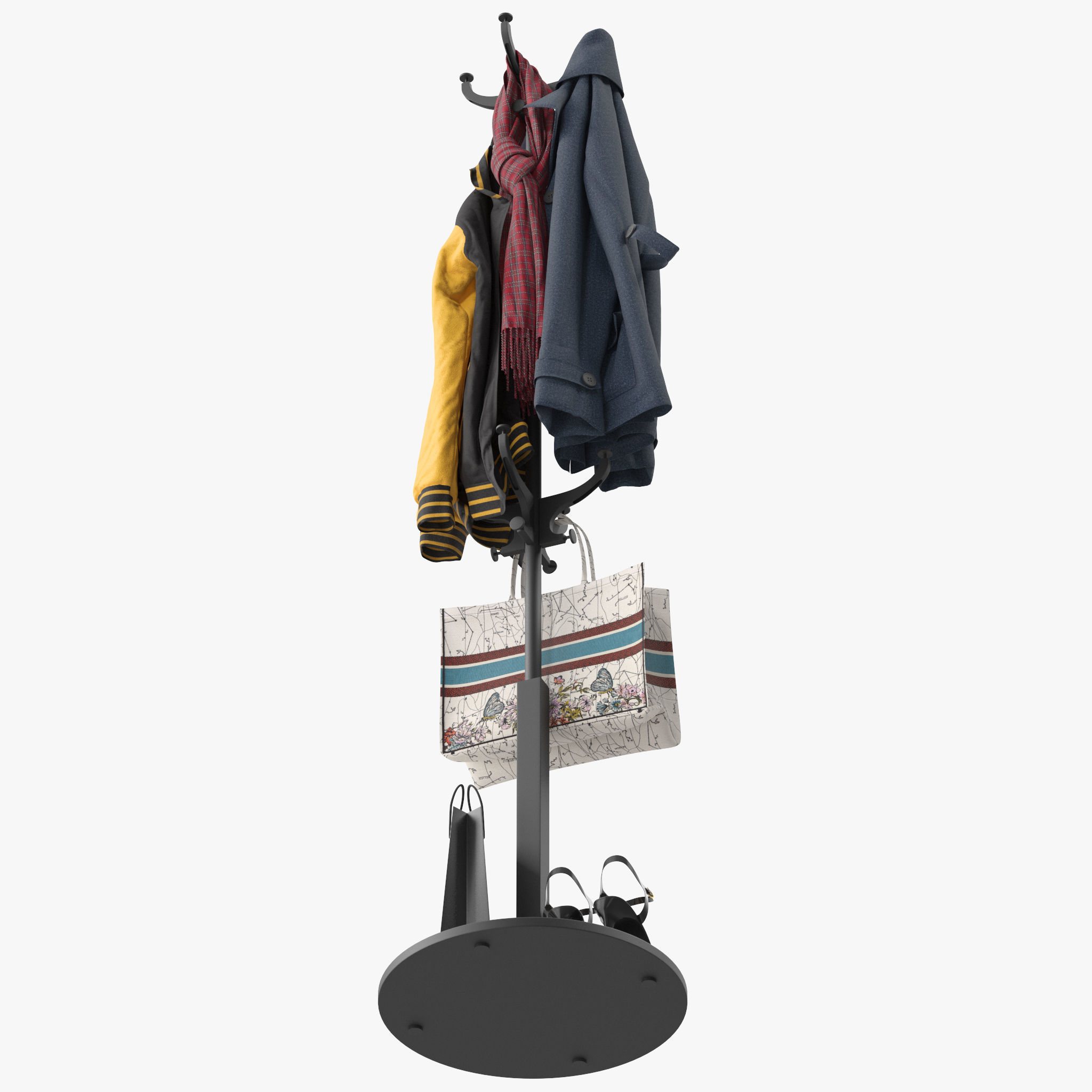 HEMNES Hat and coat stand 3D model_11