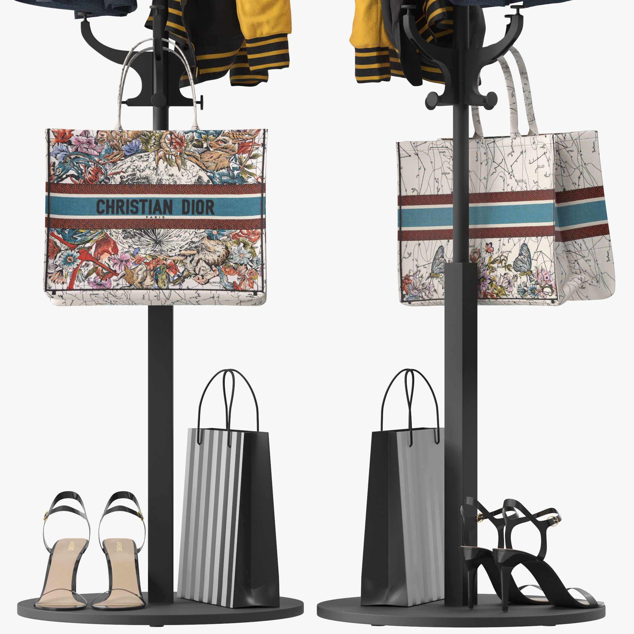 HEMNES Hat and coat stand 3D model_4