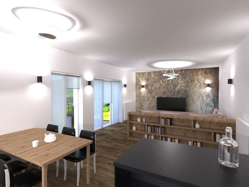 livingroom apartment with living room and kitchen Free 3D model_2