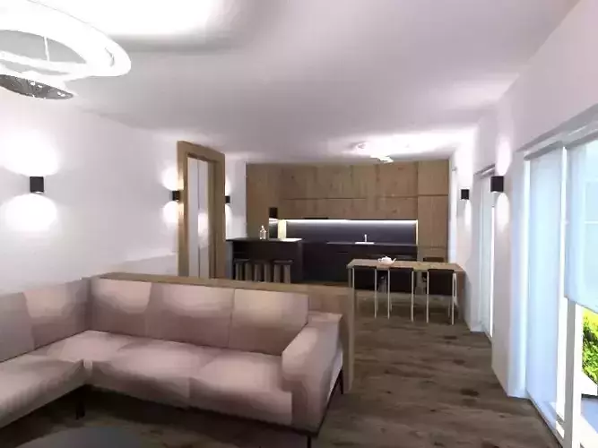 livingroom apartment with living room and kitchen