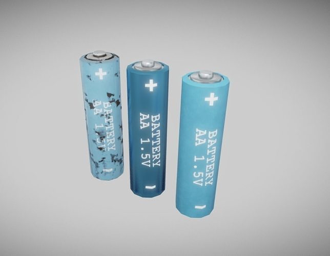 AA Battery LR6 Game ready Low Poly Low-poly 3D model