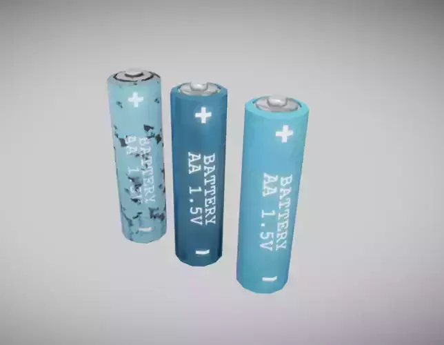 AA Battery LR6 Game ready Low Poly Low-poly 3D model