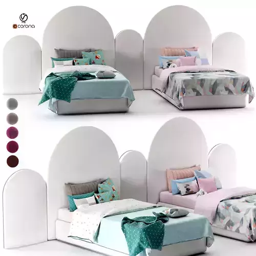 attached bed boy and girls set24