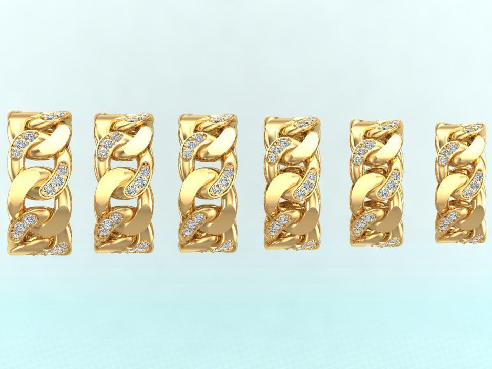 Chain ring - Miami Cuban ring - Link ring - Size 6 - 11 3D Model Collection_5