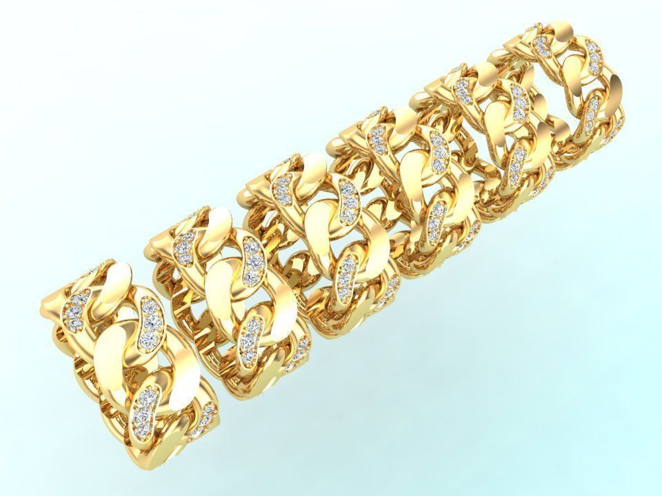 Chain ring - Miami Cuban ring - Link ring - Size 6 - 11 3D Model Collection_4