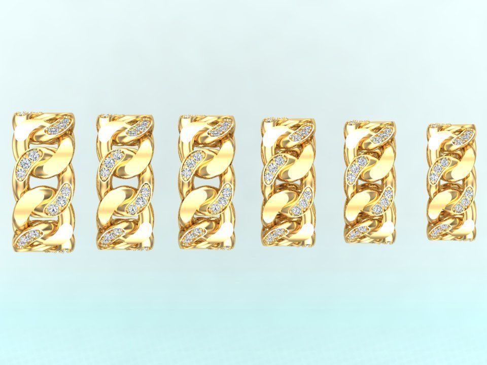 Chain ring - Miami Cuban ring - Link ring - Size 6 - 11 3D Model Collection_6