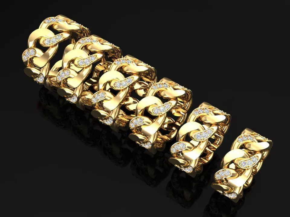 Chain ring - Miami Cuban ring - Link ring - Size 6 - 11 3D Model Collection_0