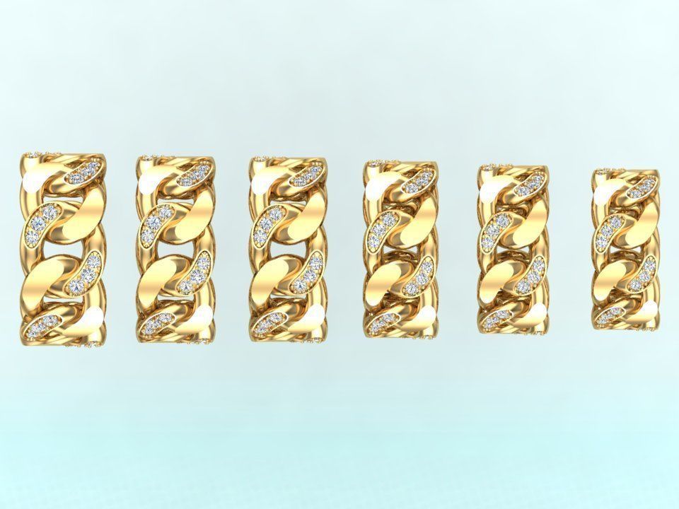 Chain ring - Miami Cuban ring - Link ring - Size 6 - 11 3D Model Collection_10