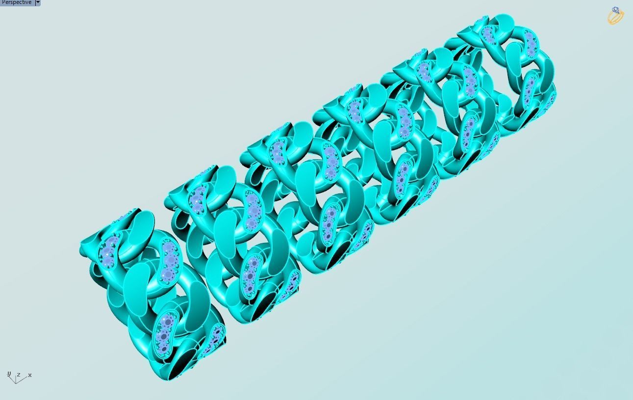 Chain ring - Miami Cuban ring - Link ring - Size 6 - 11 3D Model Collection_11