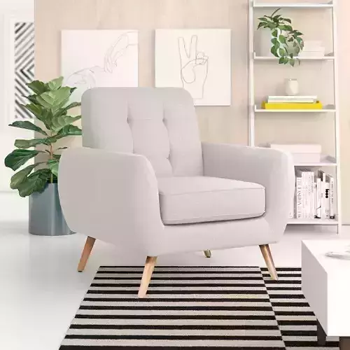 Billitteri 36 Wide Tufted Linen Armchair