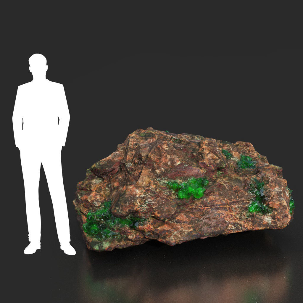 Low Poly Green Gem Mineral Rock 210823 Low-poly 3D model_37