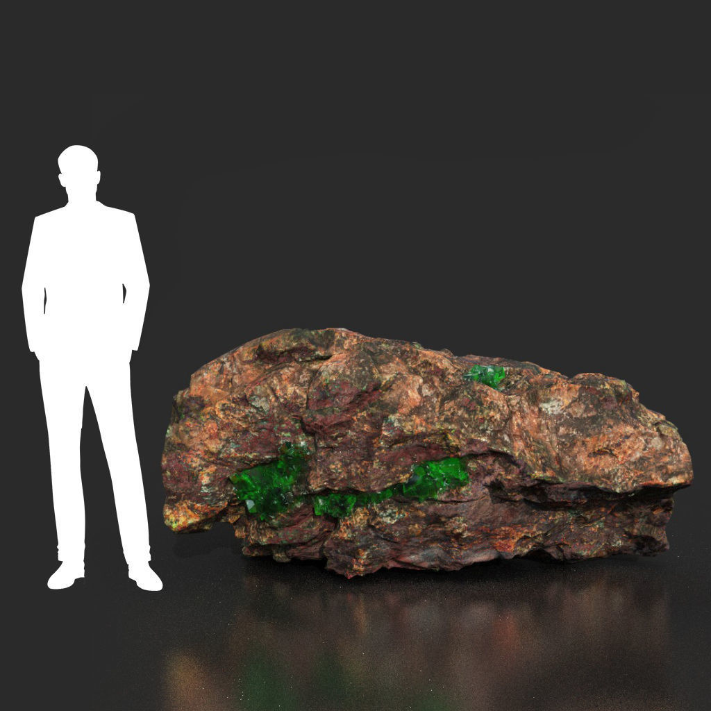 Low Poly Green Gem Mineral Rock 210823 Low-poly 3D model_29