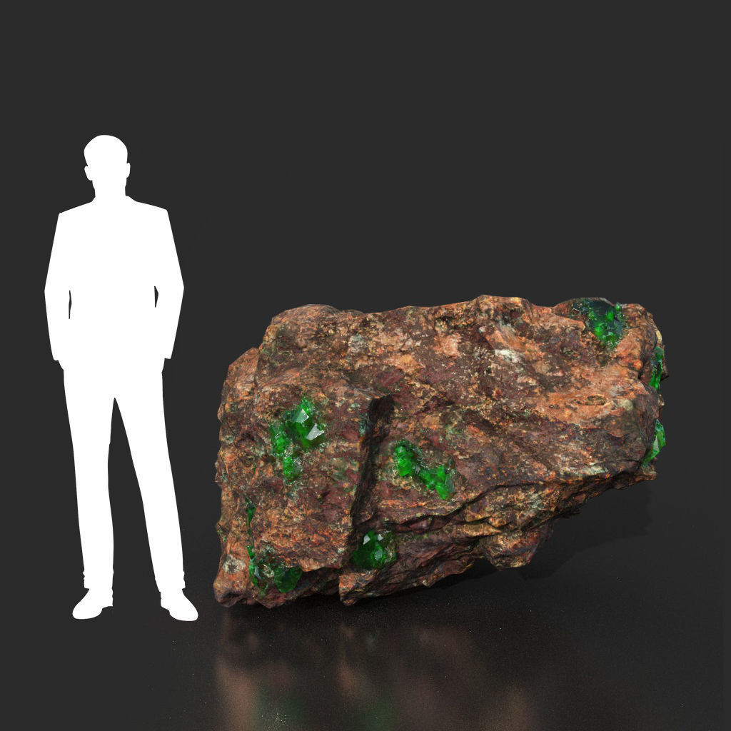 Low Poly Green Gem Mineral Rock 210823 Low-poly 3D model_33