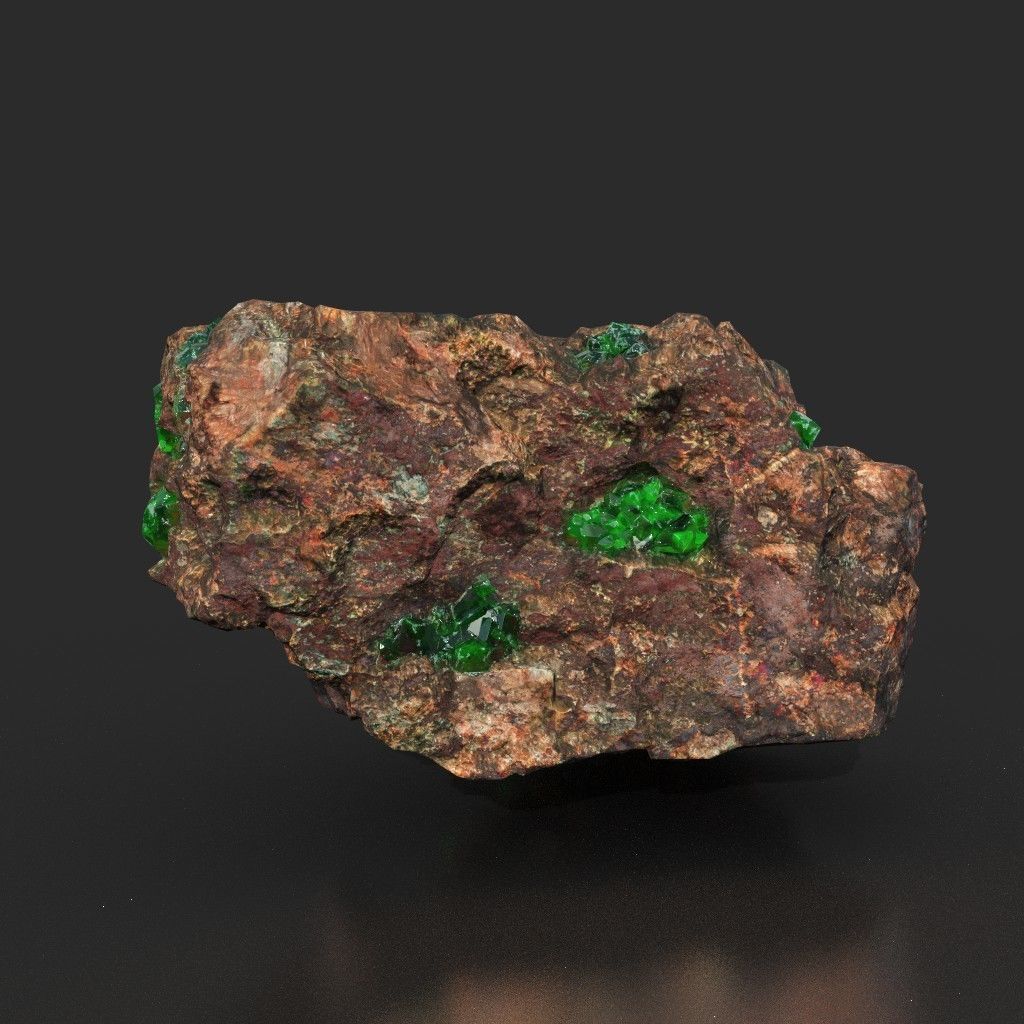 Low Poly Green Gem Mineral Rock 210823 Low-poly 3D model_34