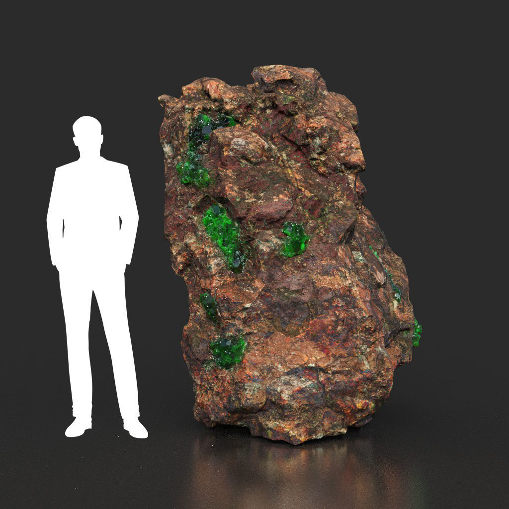 Low Poly Green Gem Mineral Rock 210823 Low-poly 3D model_13
