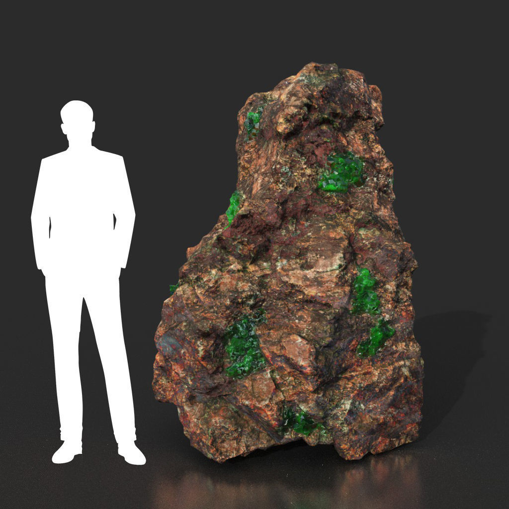 Low Poly Green Gem Mineral Rock 210823 Low-poly 3D model_5