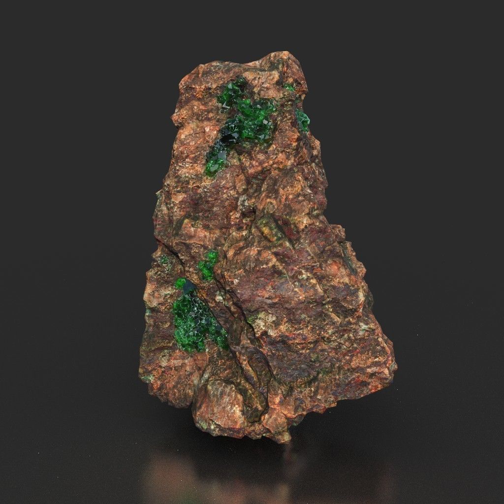 Low Poly Green Gem Mineral Rock 210823 Low-poly 3D model_19
