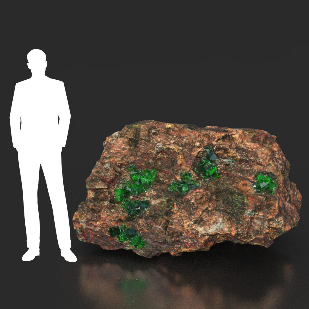 Low Poly Green Gem Mineral Rock 210823 Low-poly 3D model_21