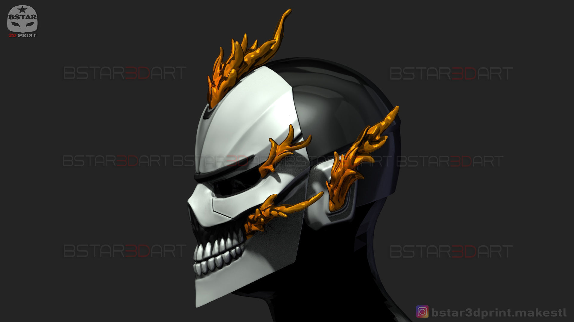 Ghost Rider Helmet - Marvel Midnight Suns  3D print model_3