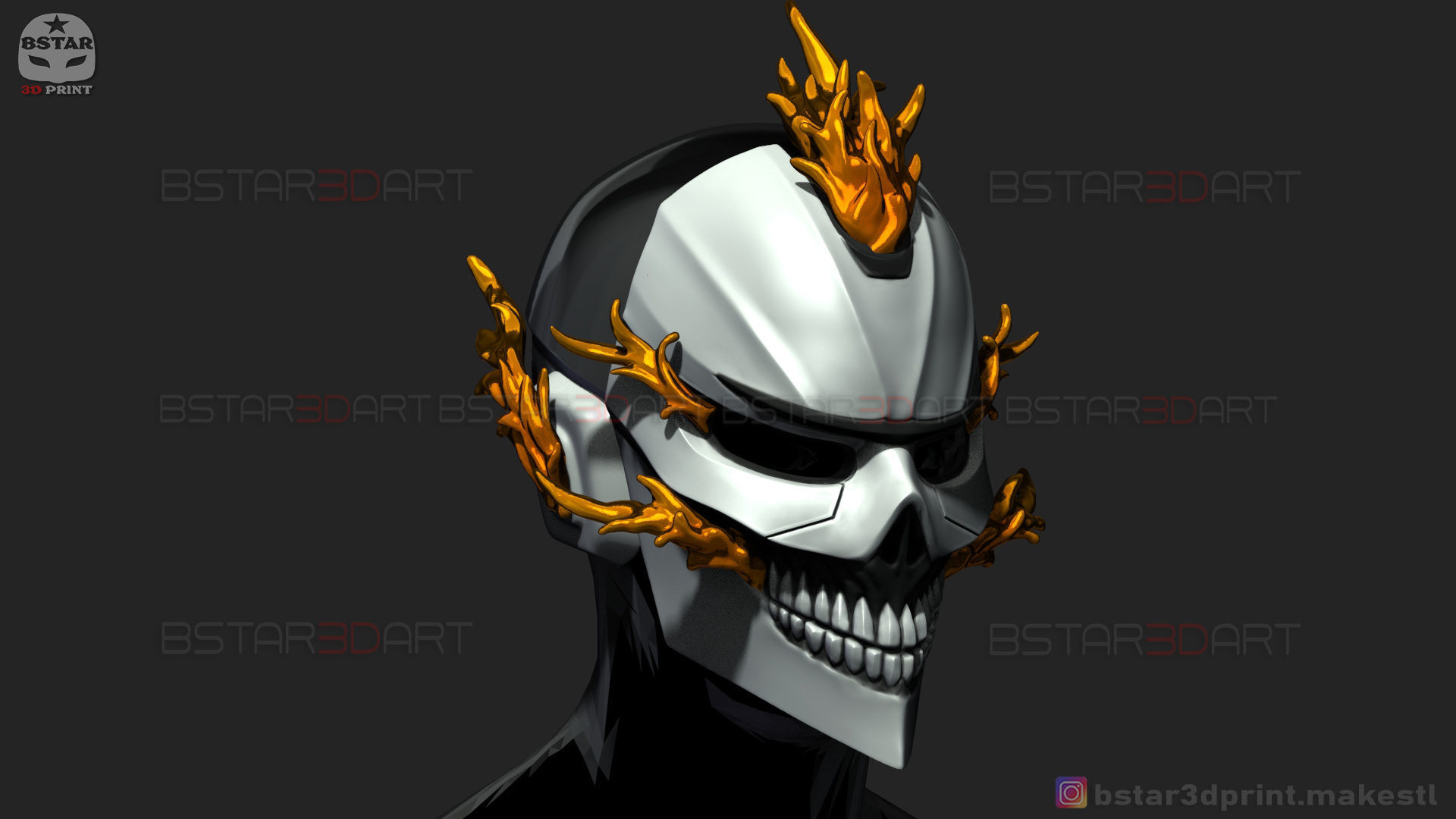 Ghost Rider Helmet - Marvel Midnight Suns  3D print model_7