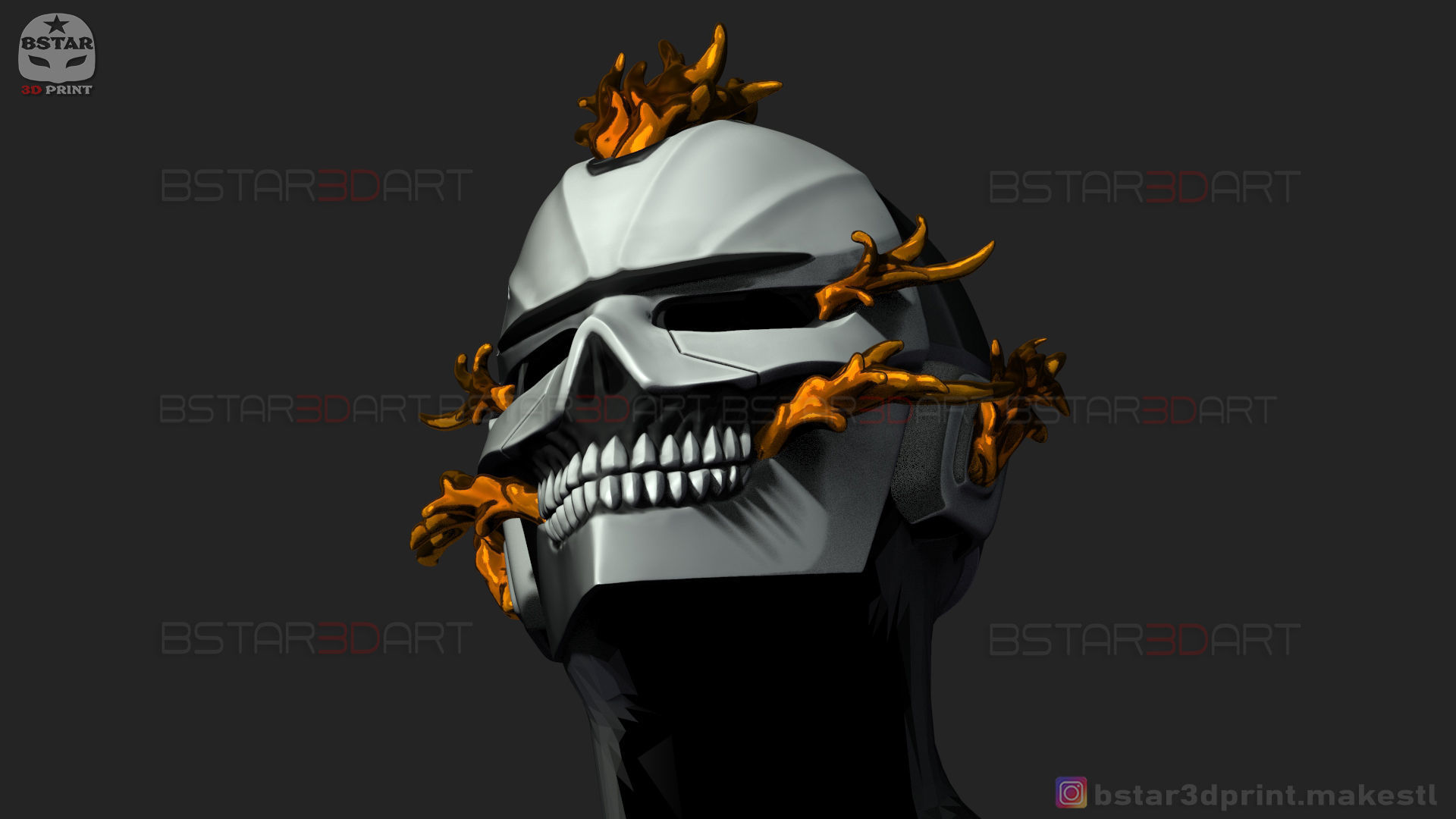 Ghost Rider Helmet - Marvel Midnight Suns  3D print model_8