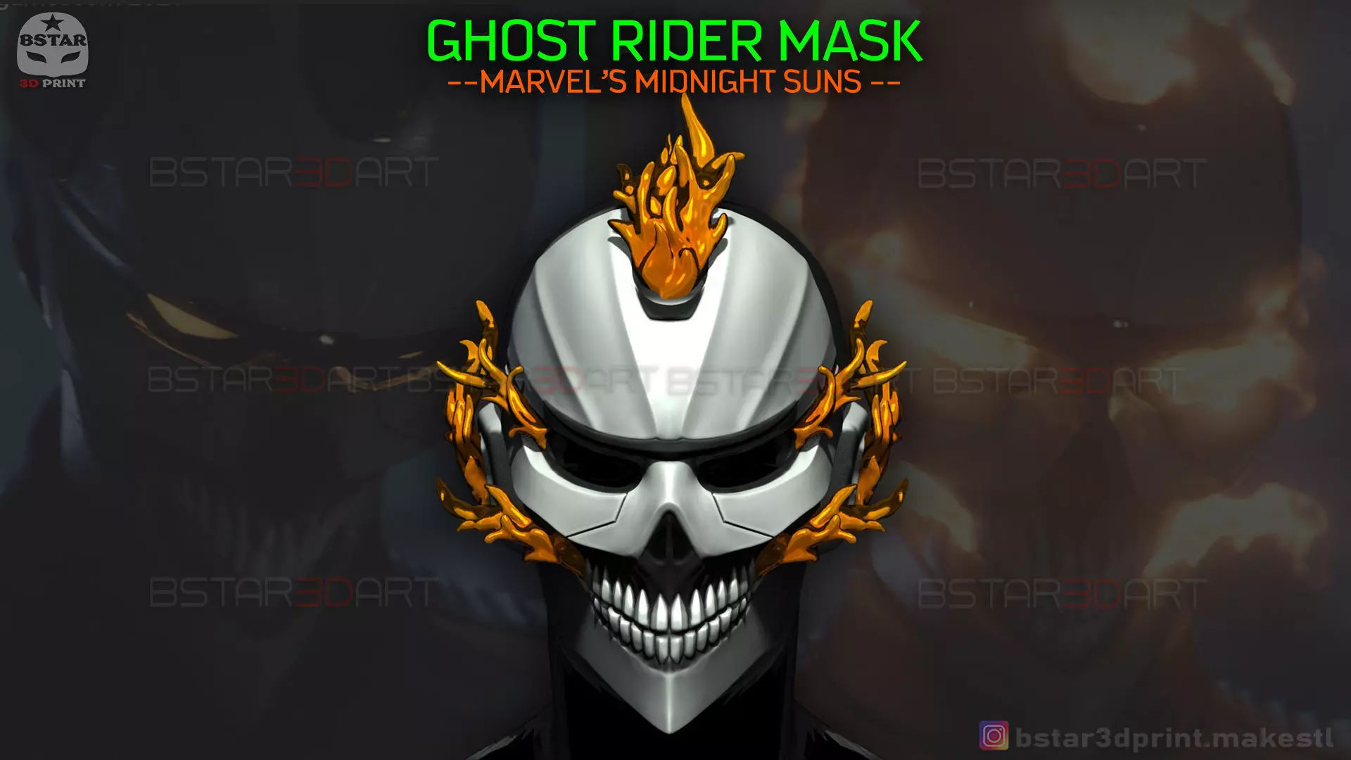 Ghost Rider Helmet - Marvel Midnight Suns  3D print model_0