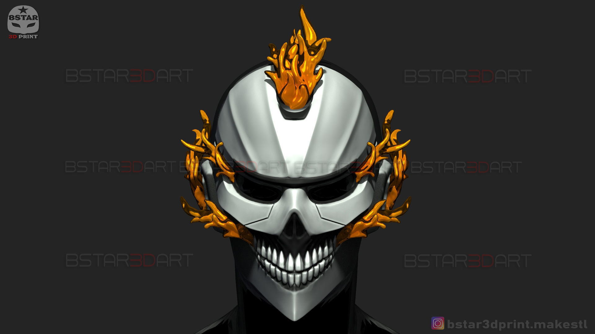 Ghost Rider Helmet - Marvel Midnight Suns  3D print model_2