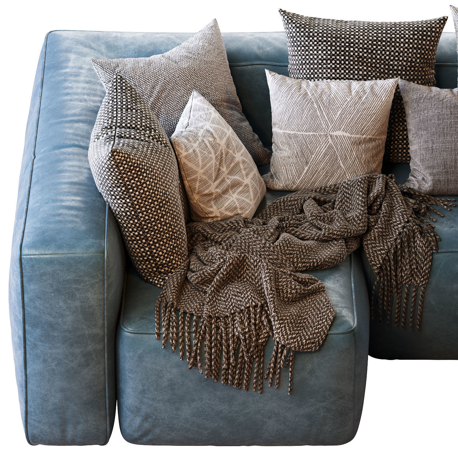 Mello Taos Brown Right Arm Corner Sectional 3D model_5