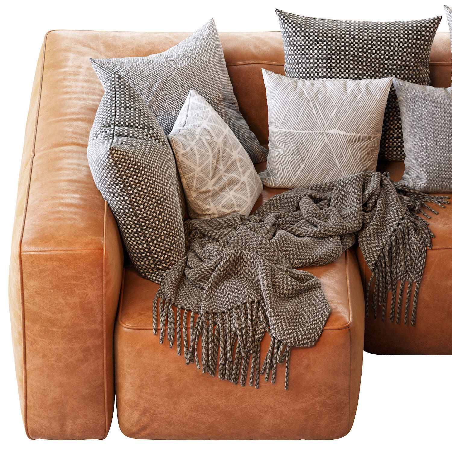 Mello Taos Brown Right Arm Corner Sectional 3D model_2