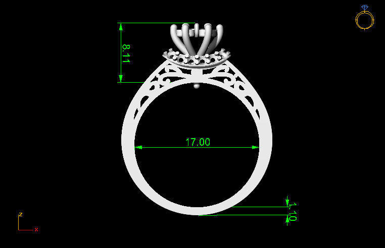Engagement ring 3D print model_11